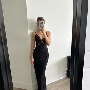 Nora Lace Maxi Dress in Black Bec + Bridge